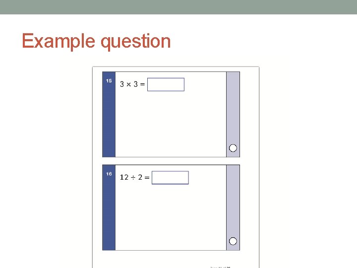 Example question 