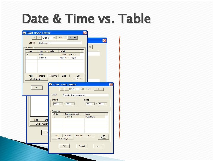 Date & Time vs. Table 