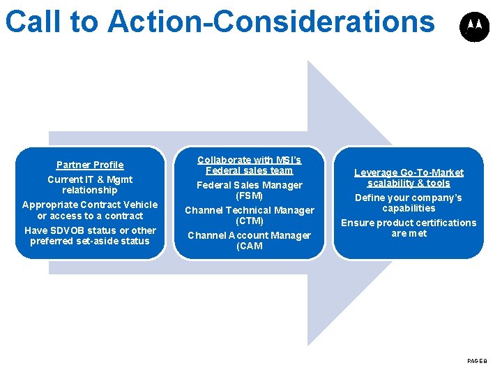 Call to Action-Considerations Define locations that have funding and interest. Partner Profile Collaborate with