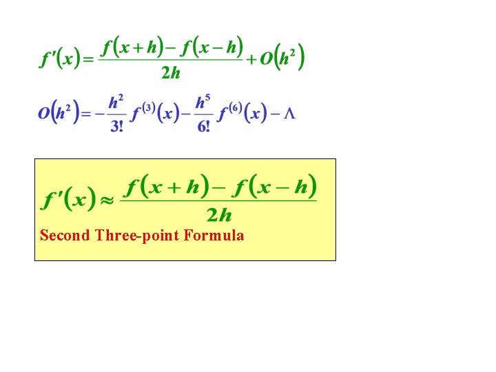 Second Three-point Formula 