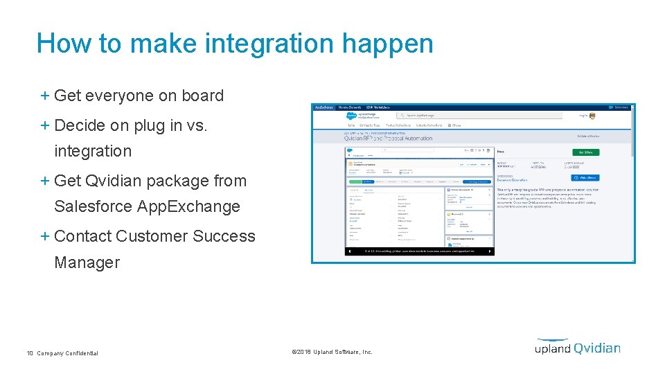 How to make integration happen + Get everyone on board + Decide on plug