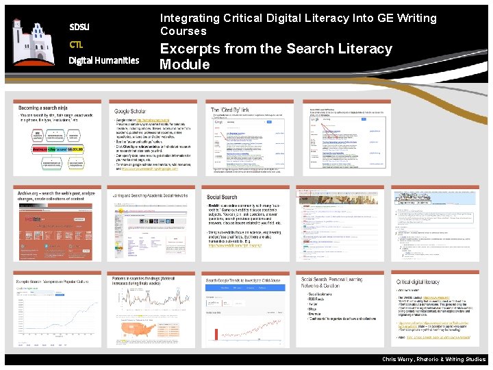 SDSU CTL Digital Humanities Integrating Critical Digital Literacy Into GE Writing Courses Excerpts from