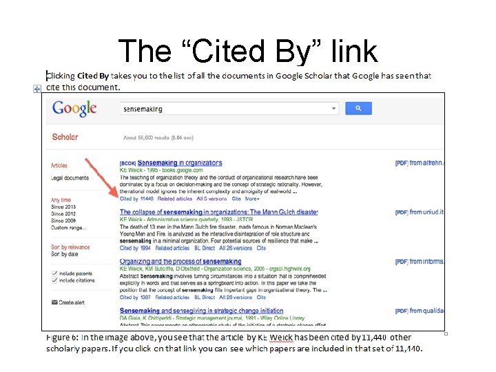 The “Cited By” link 