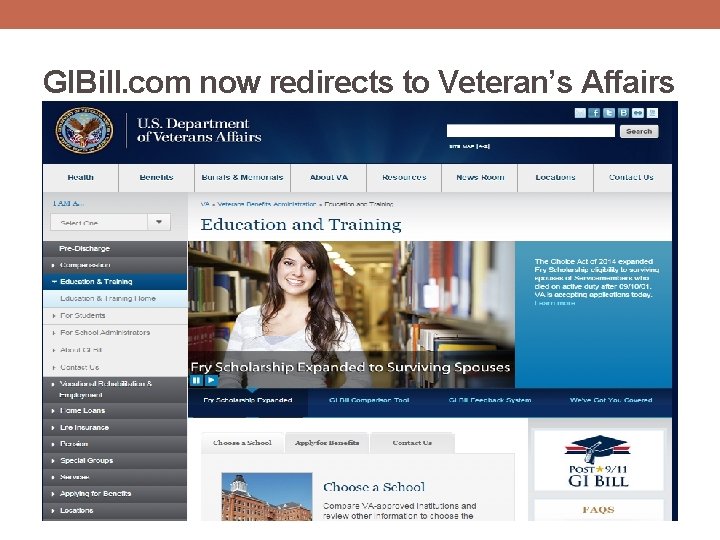 GIBill. com now redirects to Veteran’s Affairs 