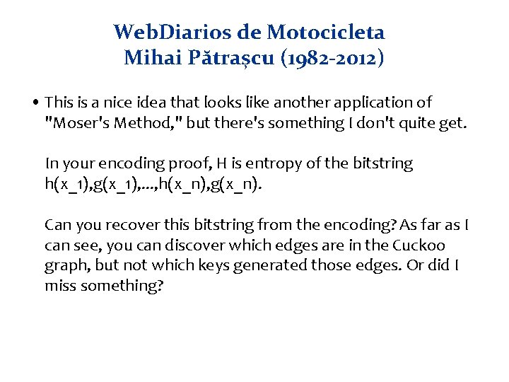 Web. Diarios de Motocicleta Mihai Pătrașcu (1982 -2012) • This is a nice idea