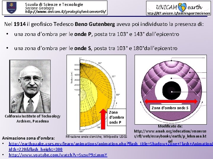 Scuola di Scienze e Tecnologie Sezione Geologia http: //www. unicam. it/geologia/unicamearth/ http: //d 7.