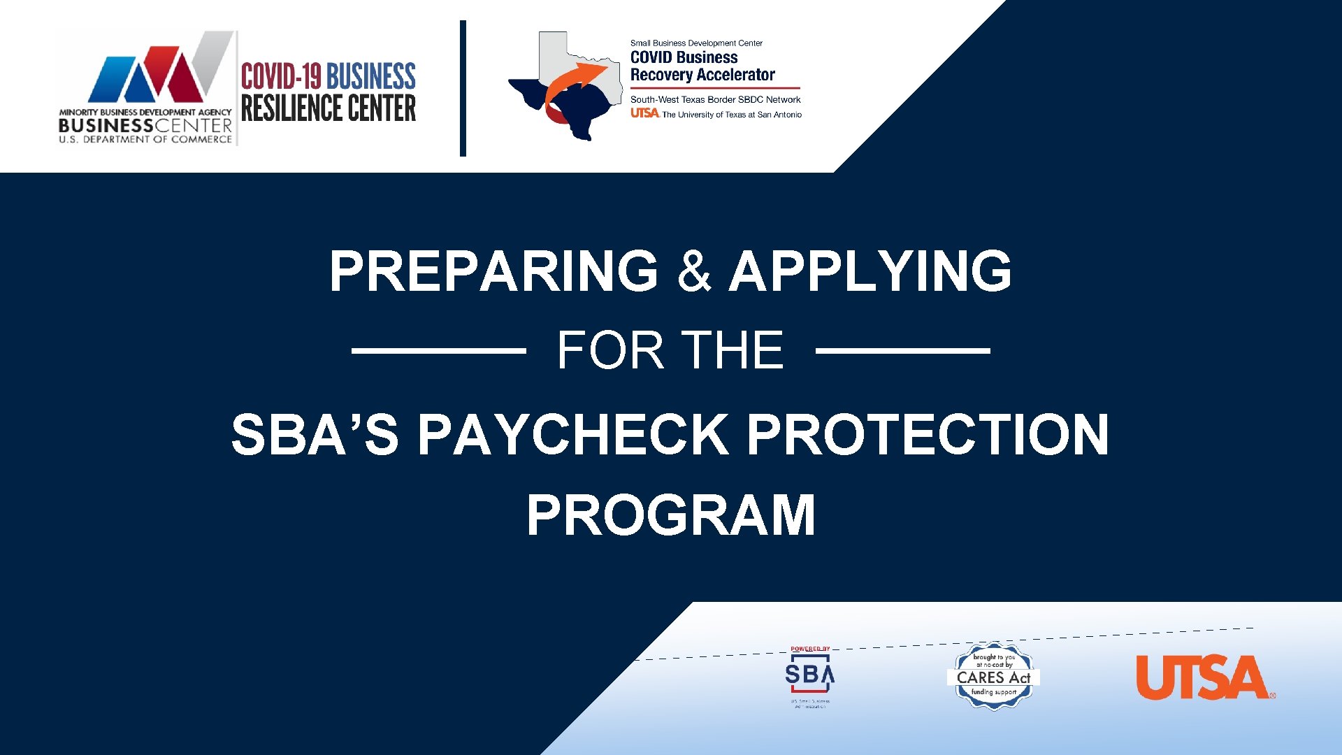 PREPARING & APPLYING FOR THE SBA’S PAYCHECK PROTECTION PROGRAM 