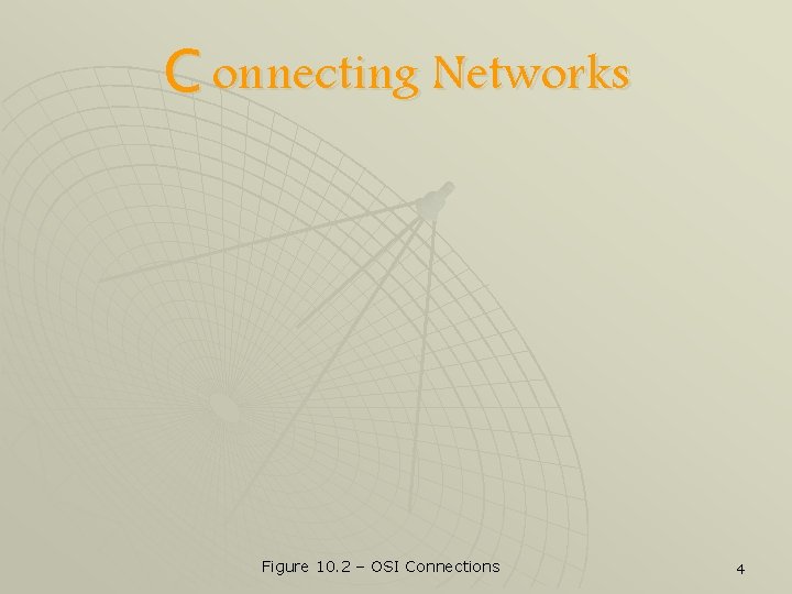 C onnecting Networks Figure 10. 2 – OSI Connections 4 