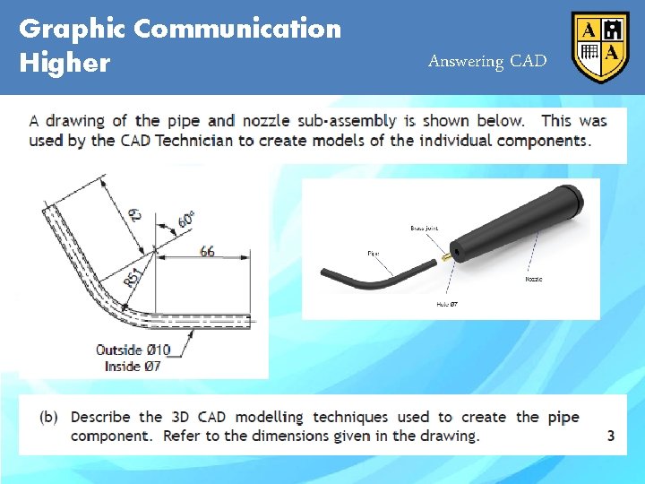 Graphic Communication Higher Example Answering CAD 