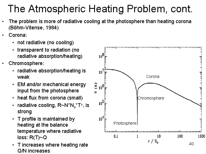 The Atmospheric Heating Problem, cont. • The problem is more of radiative cooling at