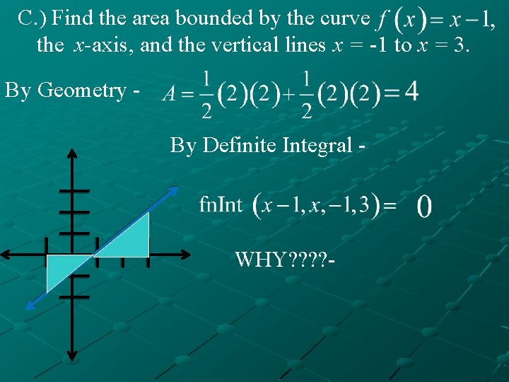 C. ) Find the area bounded by the curve the x-axis, and the vertical