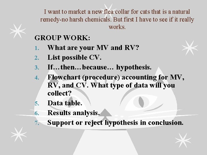 I want to market a new flea collar for cats that is a natural