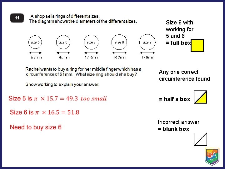 Size 6 with working for 5 and 6 = full box Any one correct