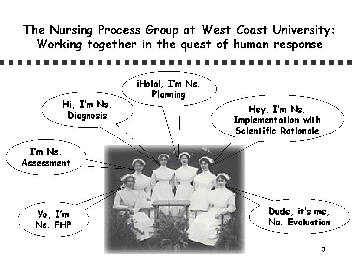 The Nursing Process Group at West Coast University: Working together in the quest of