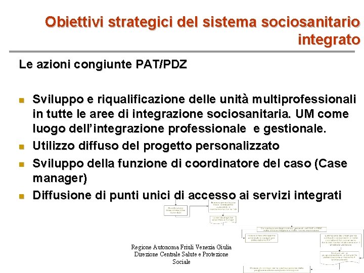 Obiettivi strategici del sistema sociosanitario integrato Le azioni congiunte PAT/PDZ n n Sviluppo e