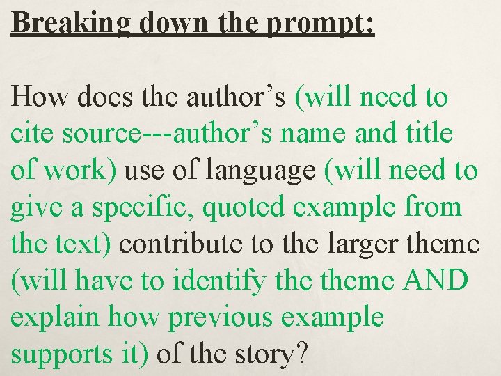 Writing With A C E S What is