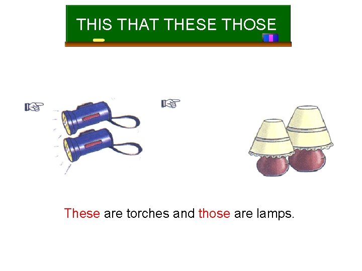 THIS THAT THESE THOSE These are torches and those are lamps. 
