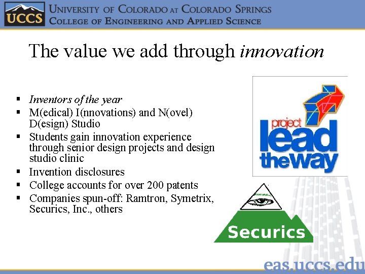 The value we add through innovation § Inventors of the year § M(edical) I(nnovations)