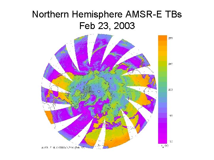 Northern Hemisphere AMSR-E TBs Feb 23, 2003 