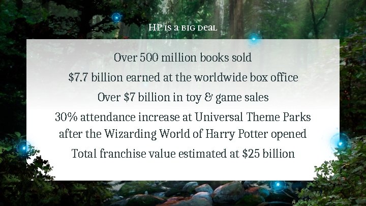 HP is a big deal Over 500 million books sold $7. 7 billion earned