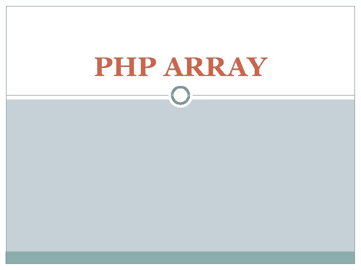 PHP ARRAY 