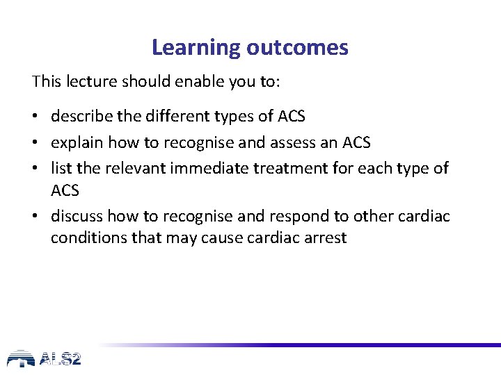 Learning outcomes This lecture should enable you to: • describe the different types of