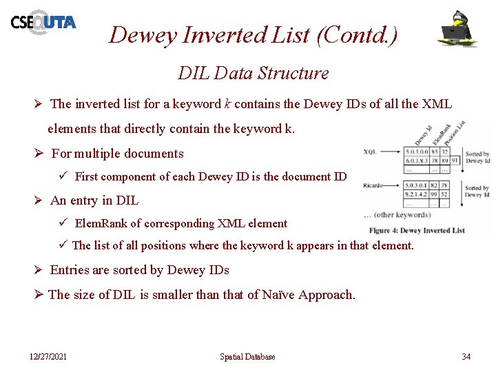 Dewey Inverted List (Contd. ) DIL Data Structure Ø The inverted list for a