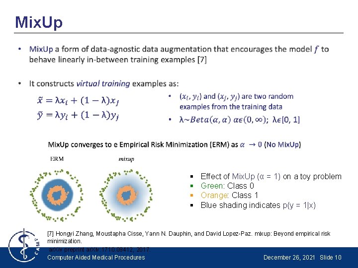 Mix. Up • § § Effect of Mix. Up (α = 1) on a