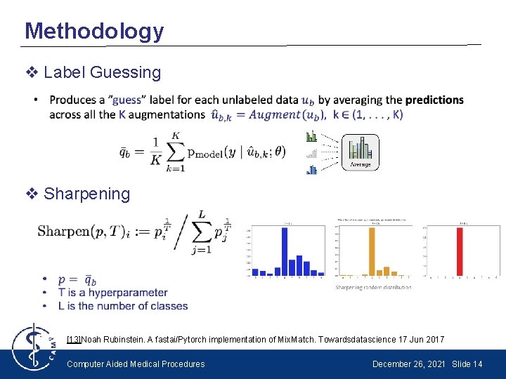 Methodology v Label Guessing v Sharpening [13]Noah Rubinstein. A fastai/Pytorch implementation of Mix. Match.