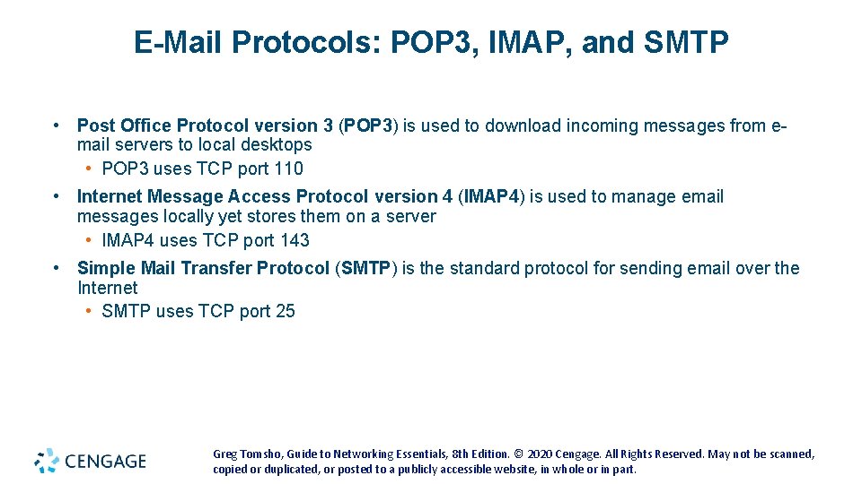 E-Mail Protocols: POP 3, IMAP, and SMTP • Post Office Protocol version 3 (POP E-Mail Protocols: POP 3, IMAP, and SMTP • Post Office Protocol version 3 (POP