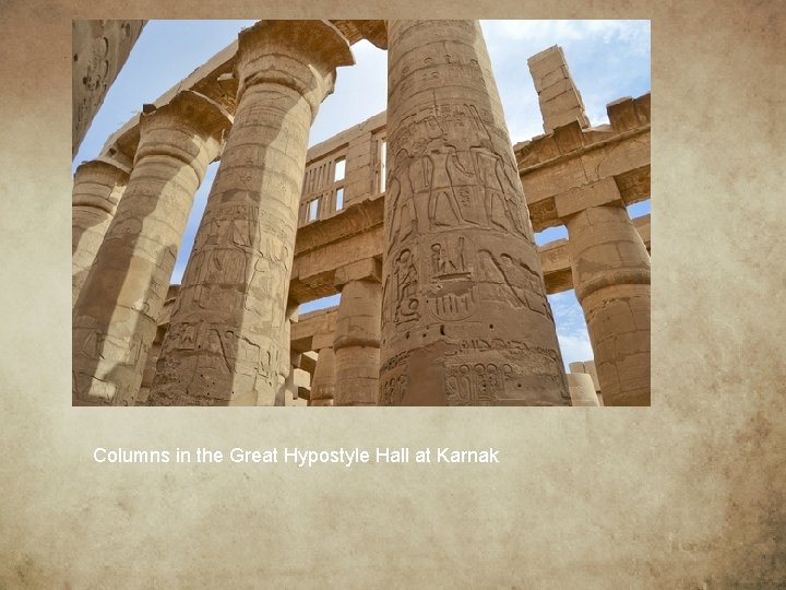 Columns in the Great Hypostyle Hall at Karnak 