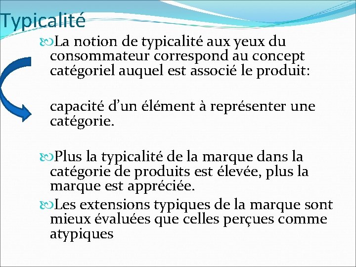 Typicalité La notion de typicalité aux yeux du consommateur correspond au concept catégoriel auquel Typicalité La notion de typicalité aux yeux du consommateur correspond au concept catégoriel auquel