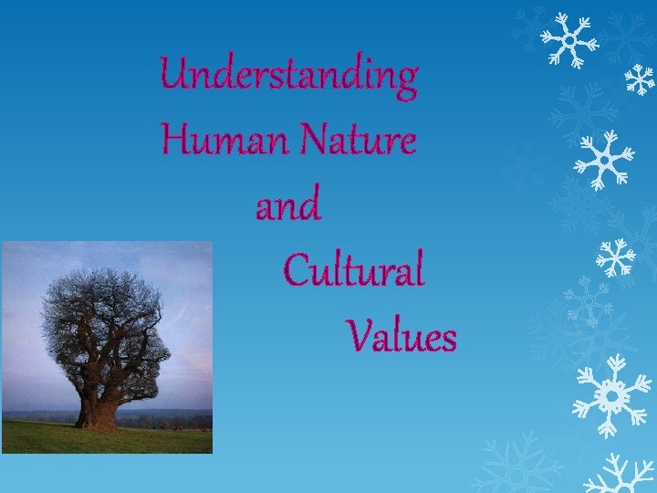 Understanding Human Nature and Cultural Values 