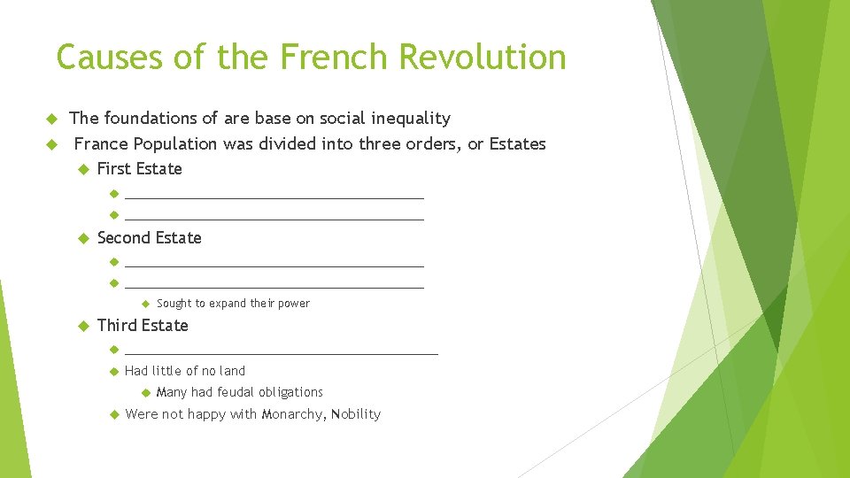 Causes of the French Revolution The foundations of are base on social inequality France