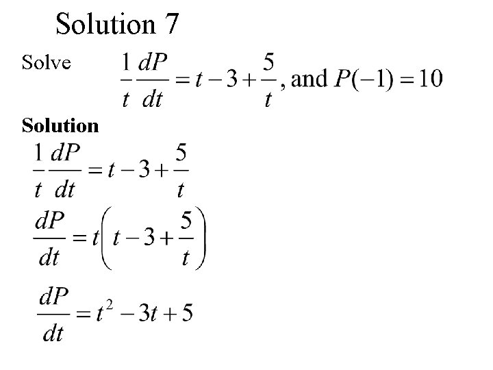 Solution 7 Solve Solution 