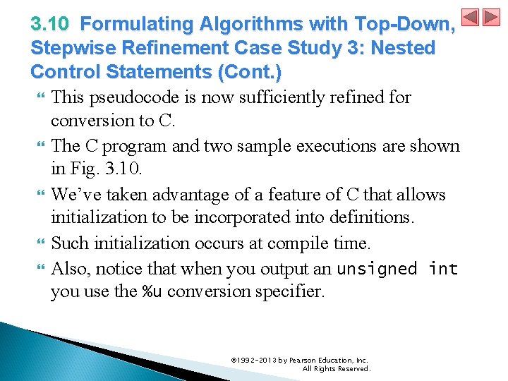 3. 10 Formulating Algorithms with Top-Down, Stepwise Refinement Case Study 3: Nested Control Statements