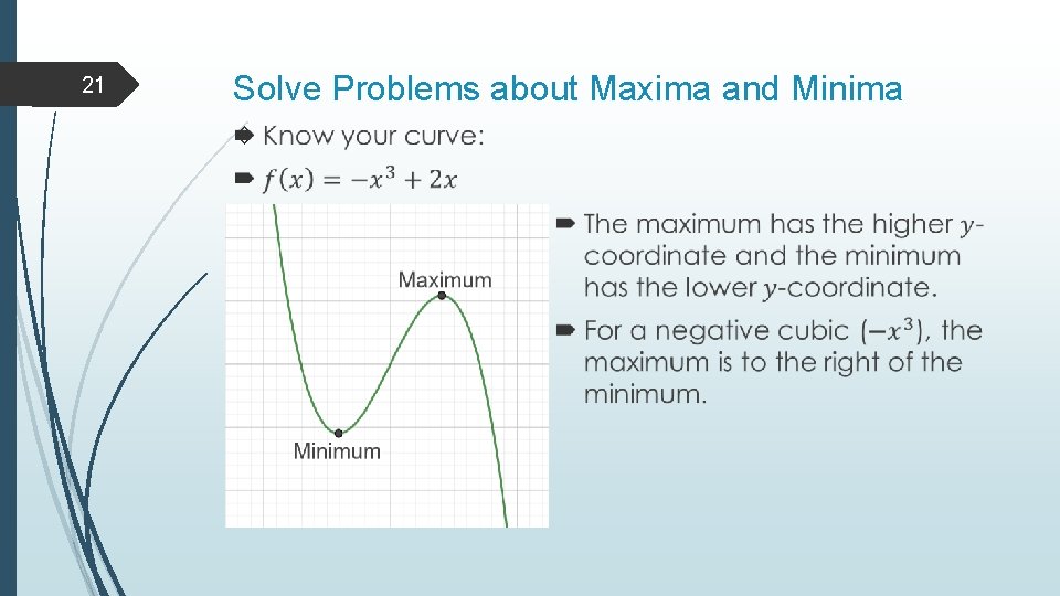 21 Solve Problems about Maxima and Minima 