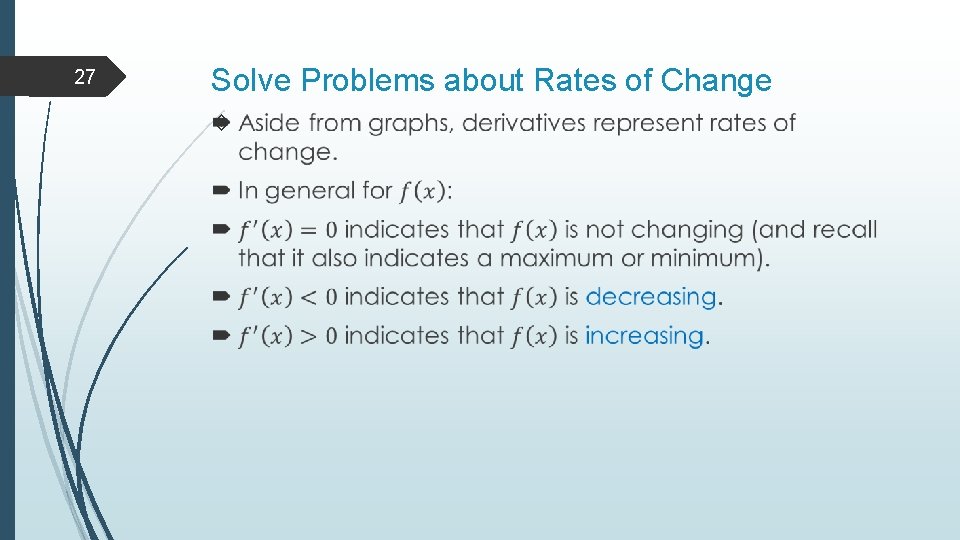 27 Solve Problems about Rates of Change 
