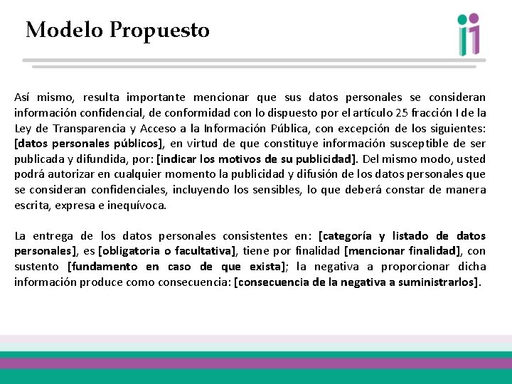 Modelo Propuesto Así mismo, resulta importante mencionar que sus datos personales se consideran información