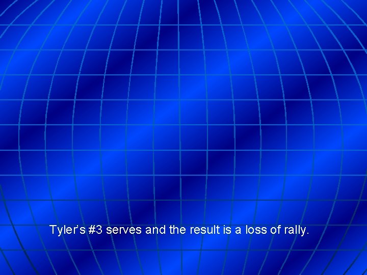 Tyler’s #3 serves and the result is a loss of rally. 