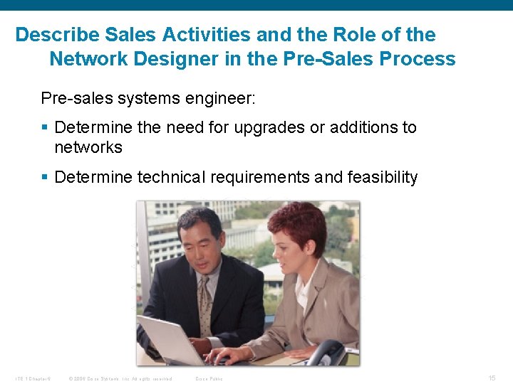 Describe Sales Activities and the Role of the Network Designer in the Pre-Sales Process