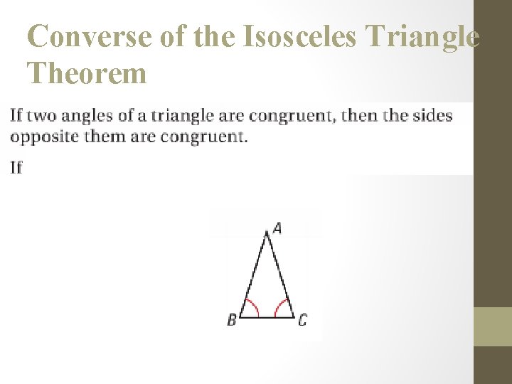 Converse of the Isosceles Triangle Theorem 