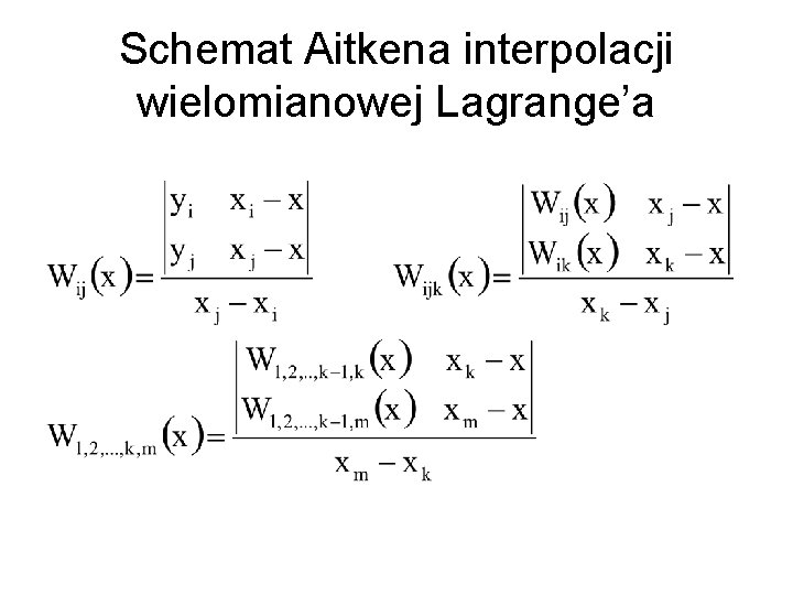 Schemat Aitkena interpolacji wielomianowej Lagrange’a 