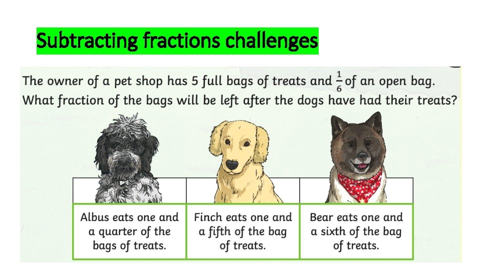 Subtracting fractions challenges 