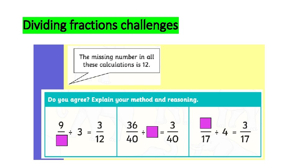 Dividing fractions challenges 