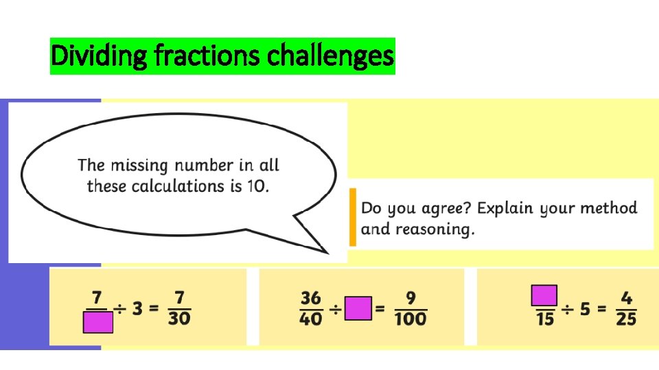 Dividing fractions challenges 