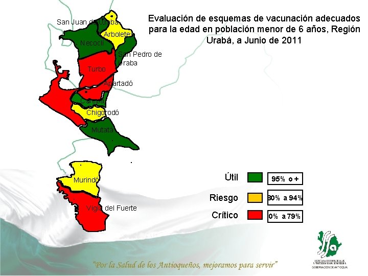 San Juan de Uraba Arboletes Necoclí Turbo Evaluación de esquemas de vacunación adecuados para