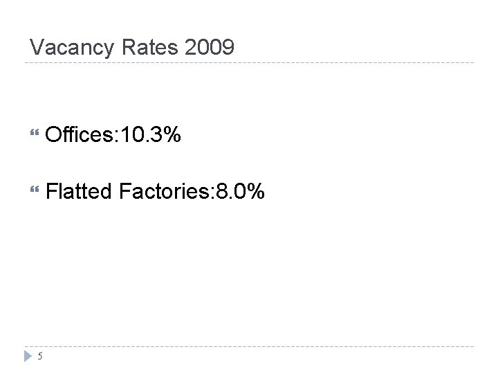 Vacancy Rates 2009 Offices: 10. 3% Flatted Factories: 8. 0% 5 