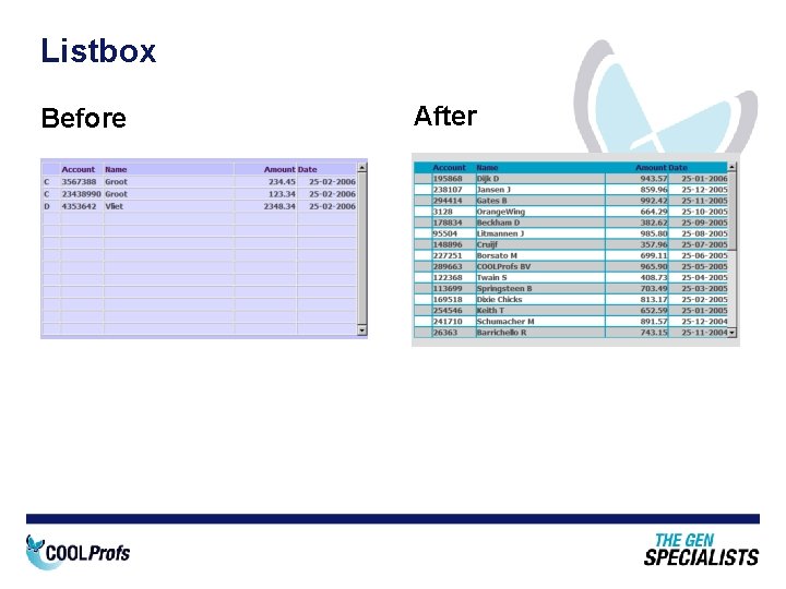 Listbox Before After 