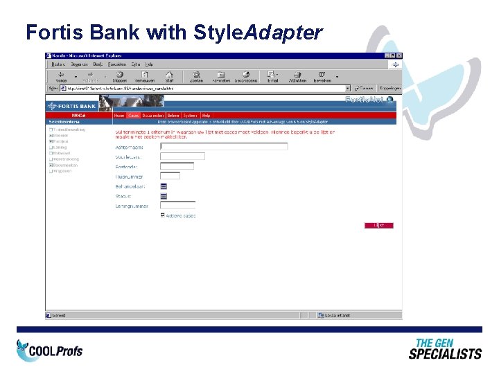 Fortis Bank with Style. Adapter 